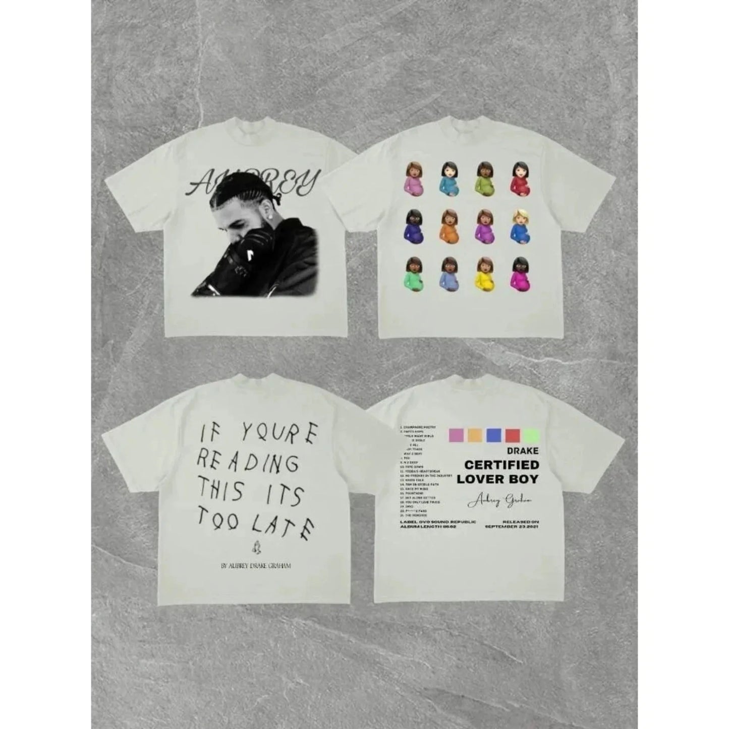 Rapper Drake Certified Lover Boy Album Print Graphic T-shirt