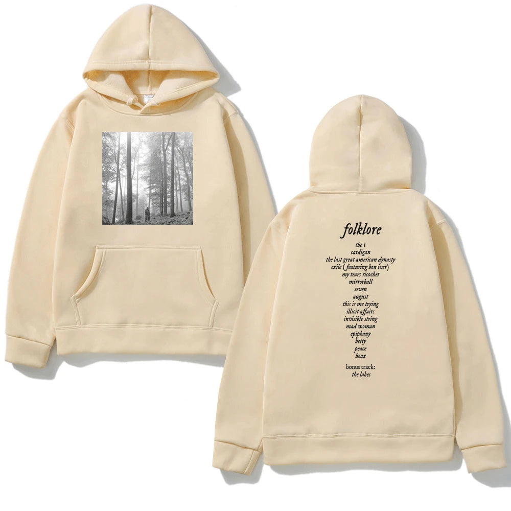 Taylor Music Album Folklore Print Hoodie