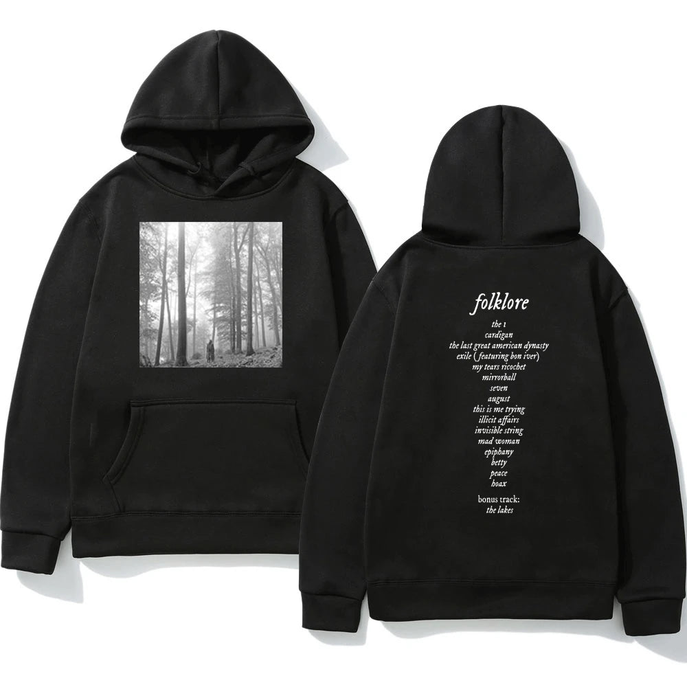 Taylor Music Album Folklore Print Hoodie