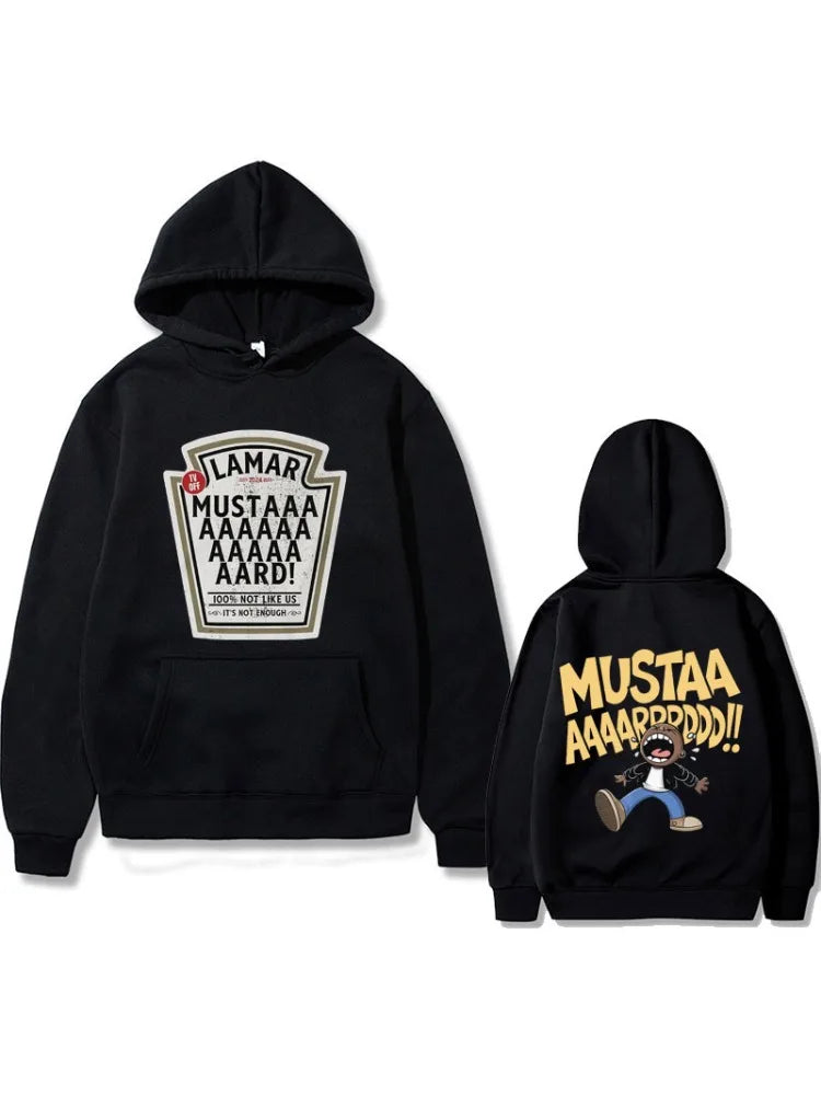 Kendrick Lamar Not Like Us Mustard Double Sided Print Hoodie