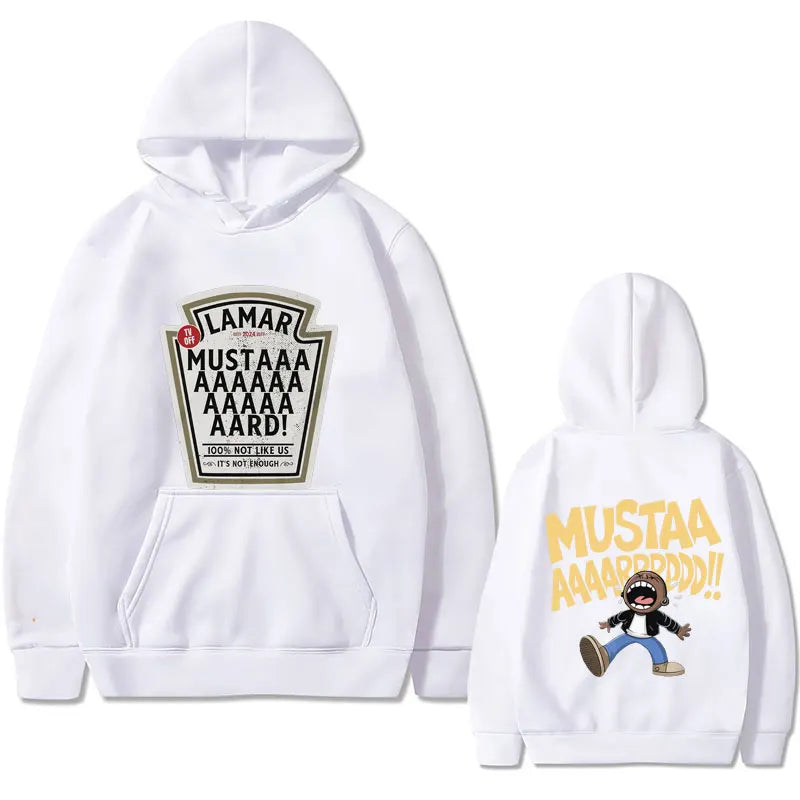 Kendrick Lamar Not Like Us Mustard Double Sided Print Hoodie