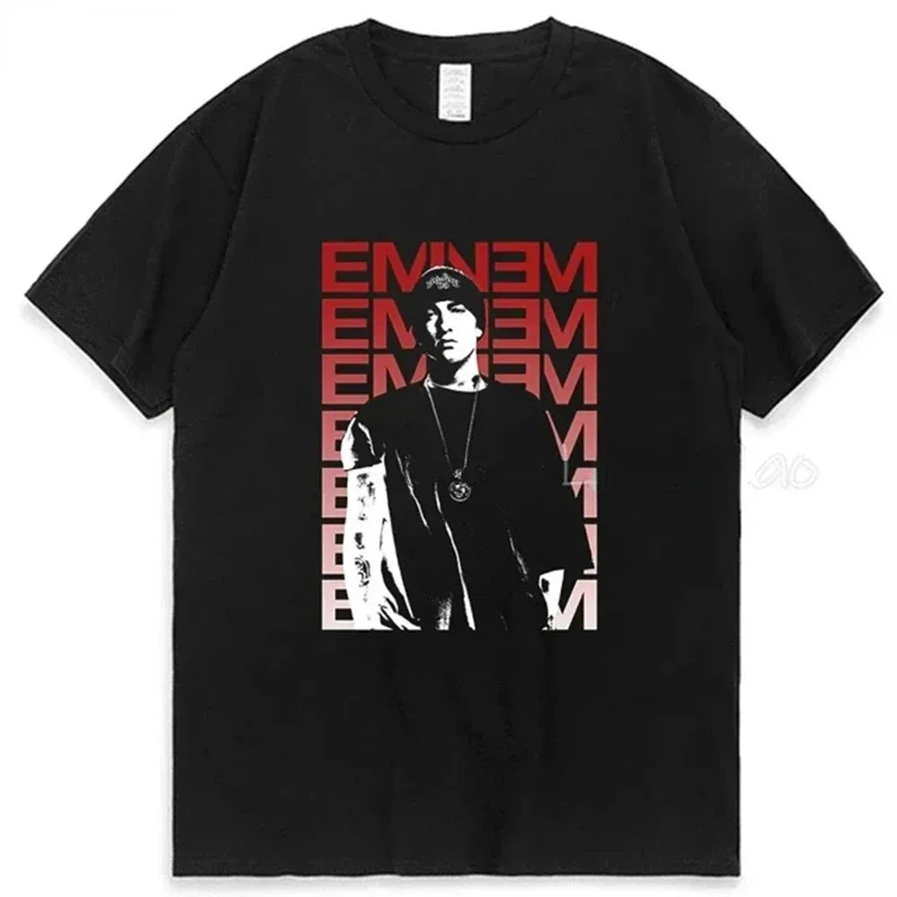 Eminem Short Sleeved Round Neck Y2k Tshirt