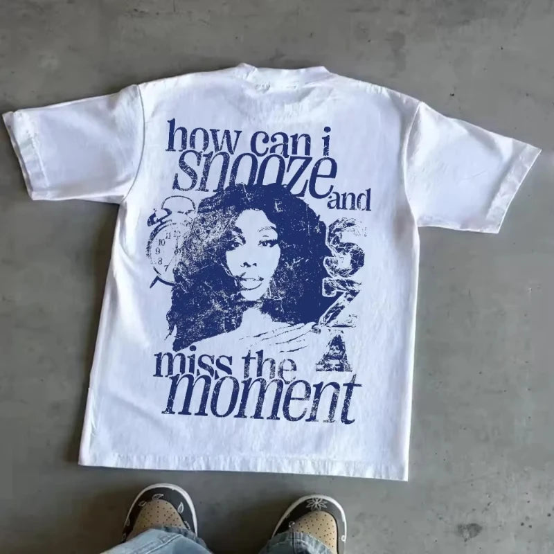 2000s Vintage Casual Girl Sza Print Y2k
