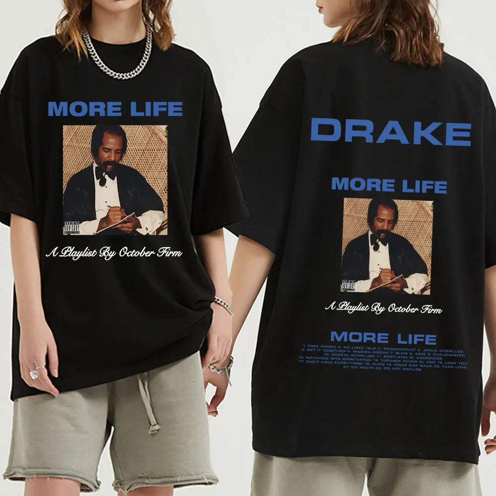 Drake T-shirt Music Album More Life Graphic T-shirt