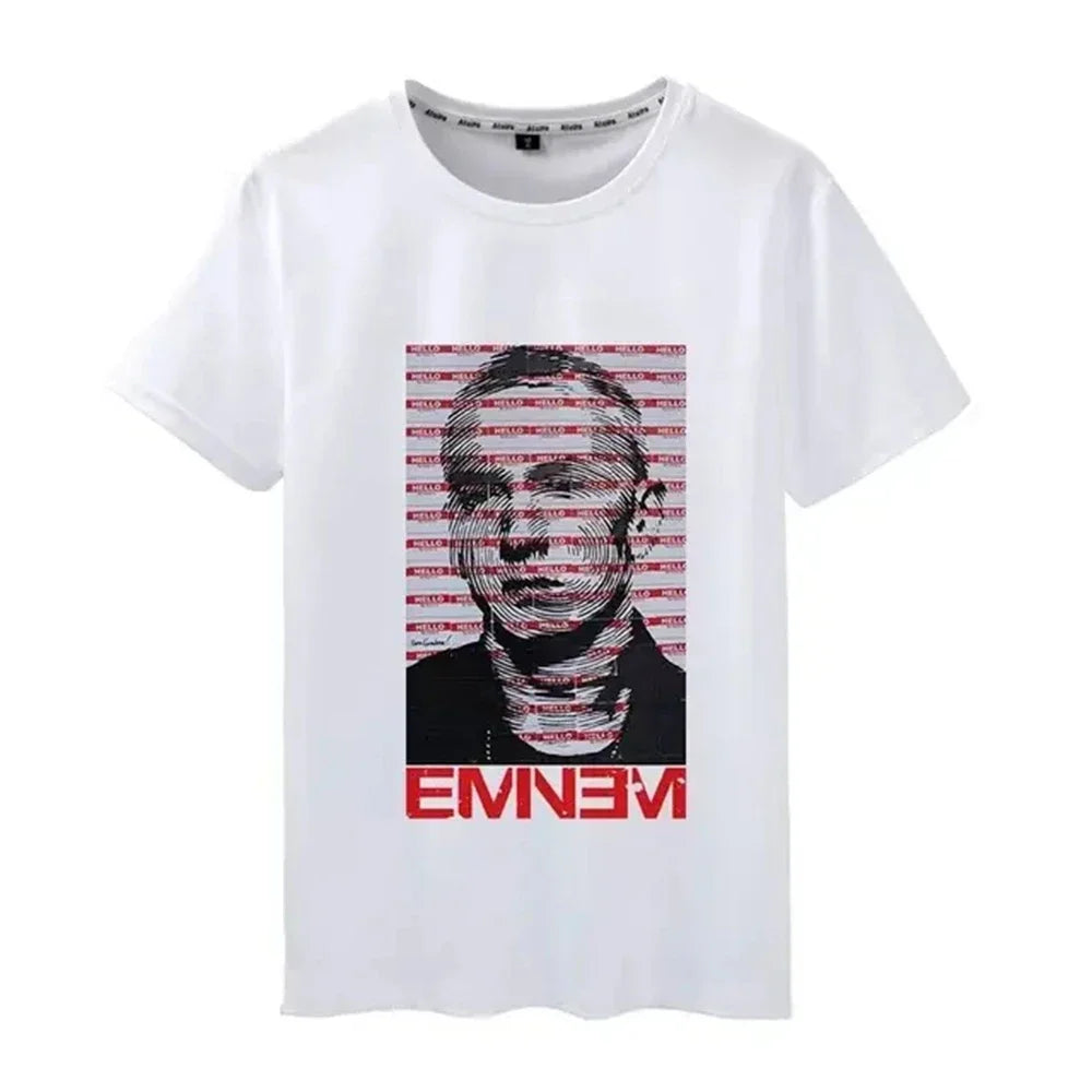 Eminem Short Sleeved Round Neck Y2k Tshirt