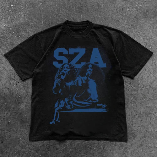 2000s Vintage Casual Girl Sza Print Y2k