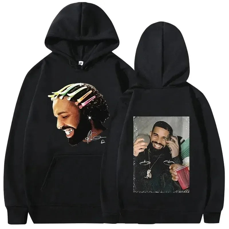 Rapper Drake Music Album Cover Graphic Y2k hoodie