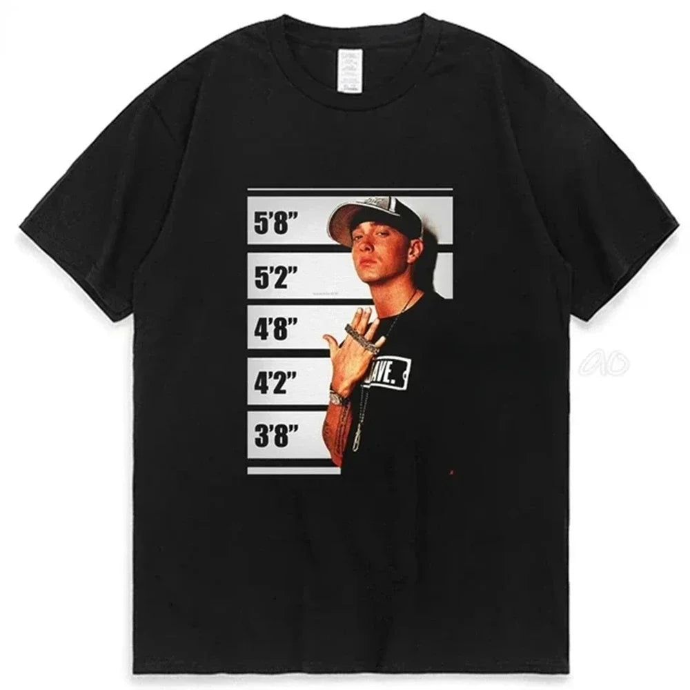 Eminem Short Sleeved Round Neck Y2k Tshirt