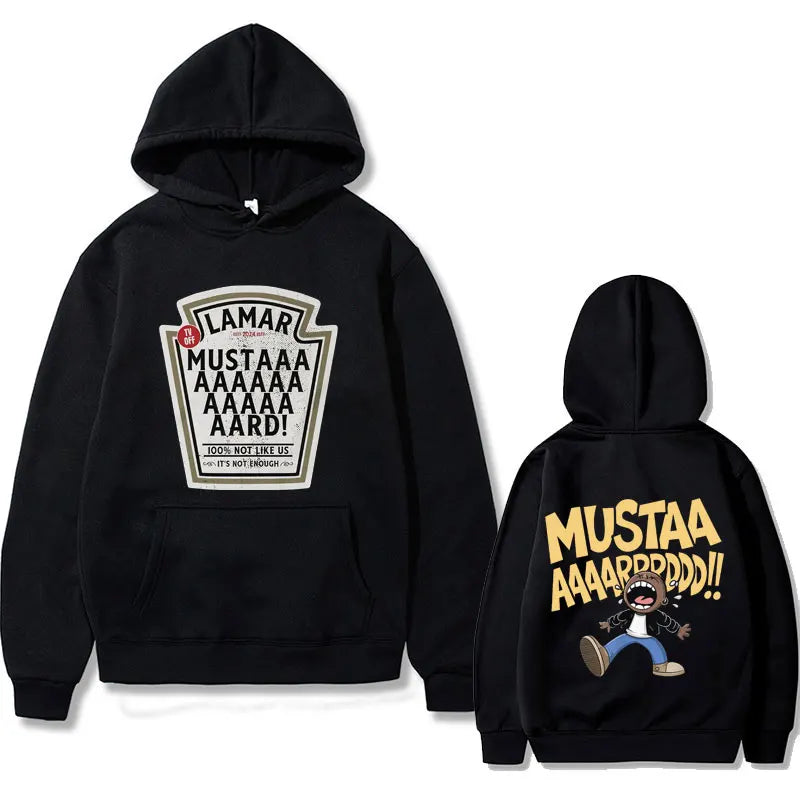 Kendrick Lamar Not Like Us Mustard Double Sided Print Hoodie