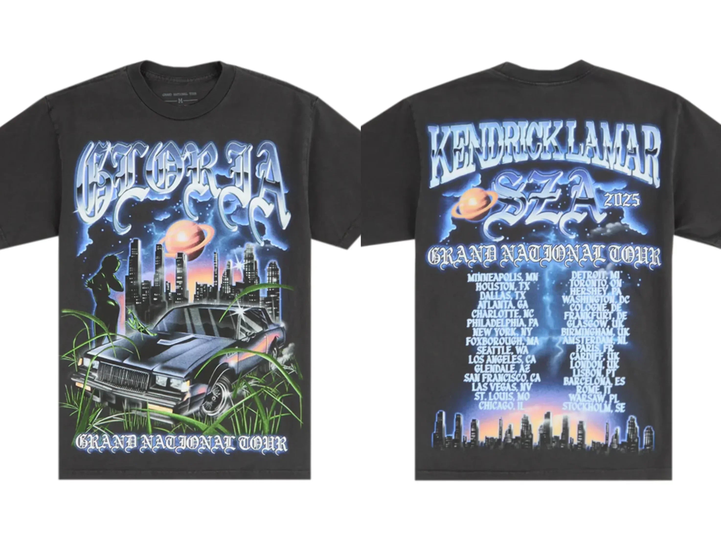 SZA Kendrick Lamar 2025 Global Tour Printed T-Shirt