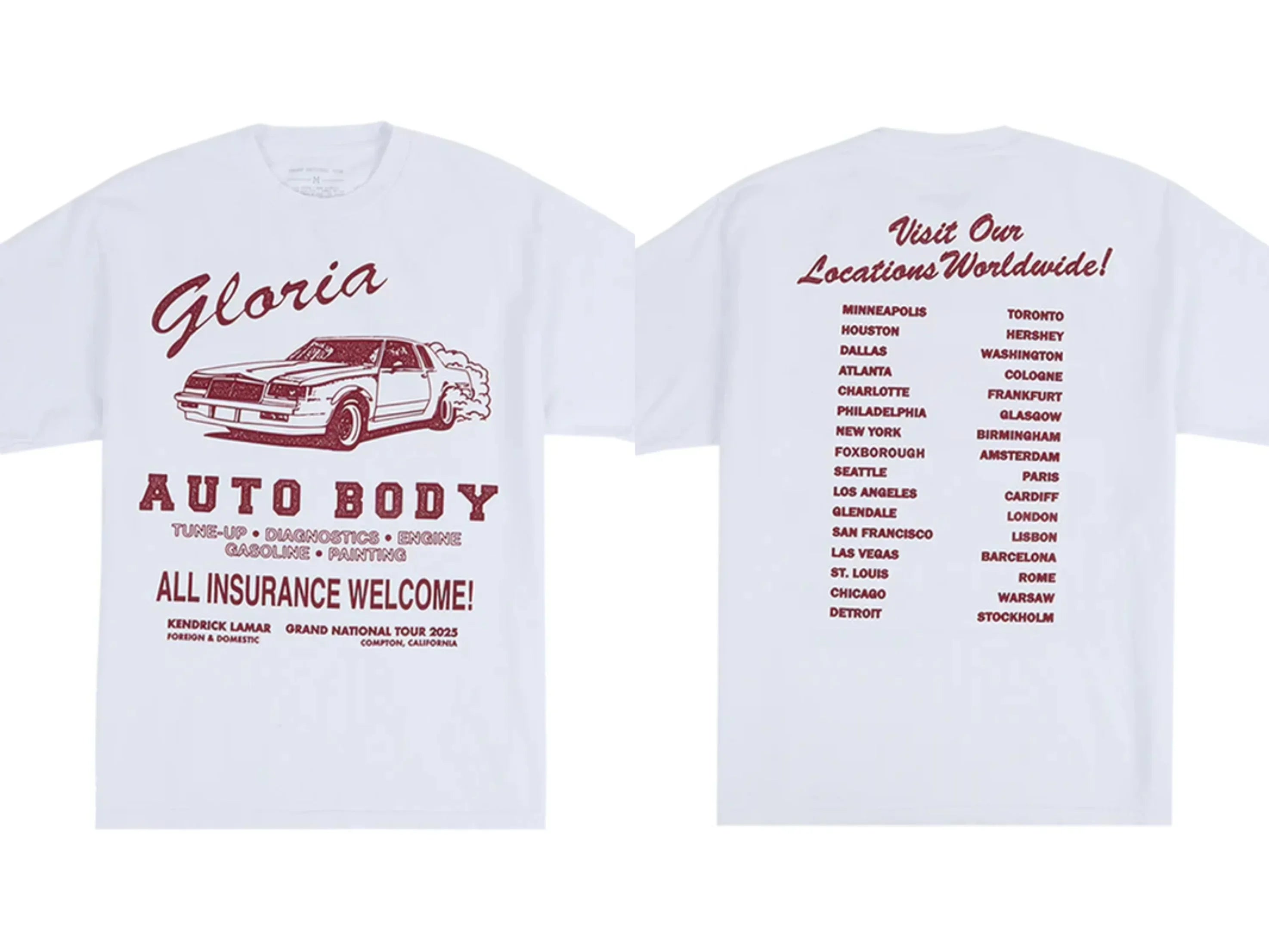 SZA Kendrick Lamar 2025 Global Tour Printed T-Shirt